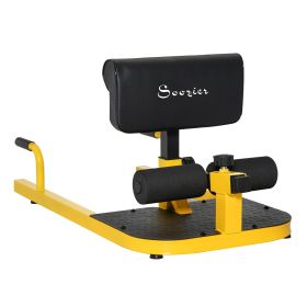 3-in-1 Padded Push Up Sit Up Deep Sissy Squat Machine Home Gym Fitness Equipment, Yellow