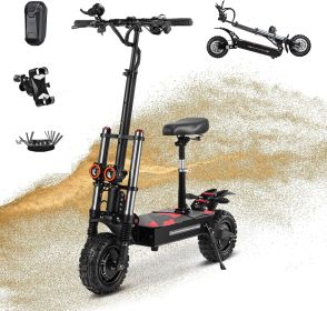 S3-11 Fast Scooter Electric For Adults With Seat Top Speed 50 Mph Foldable Off-Road Pro E Scooter 6000W Dual Motor 11in Off Road Vacuum Tire 60V 33Ah