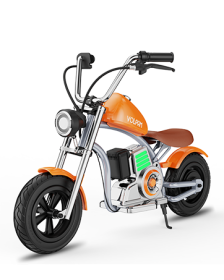 KB20H Electric Kids Motorcycle, 12-Inch Inflatable Tires, 160W Motor, 21V 4Ah Replaceable Battery, 3 Speed Modes, Water Spray & LED Atmosphere Lights,