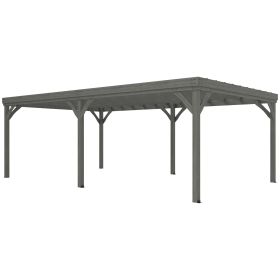 12â€™ x 20â€™ Outdoor Wooden Pergola, Grape Vine Gazebo with Concrete Anchors for Garden, Patio, Backyard, Deck, Gray
