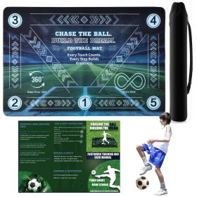 Football Training Mat For Kids & Teens - 24x36 Inch Soccer Agility Footwork Trainer With Step Over, 360 Turn & Dribbling Paths - Indoor Skills Equipme