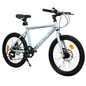 A20183 Kids Bike For 6-12 Years Old, 20 Inch Children's Bicycle For Boys Girls, 7-Speed Steel Frame, , Dual Disc Brakes, 20x1.75 Inch Tires Road Bike,