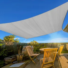 7'X13' Light Grey HDPE Sunshade Sail