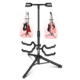 5 Core Guitar Stand Adjustable Double Guitars Stands Floor W Neck Holder Universal Supports For Acoustic Electric Classic Bass Instrument Folding Port