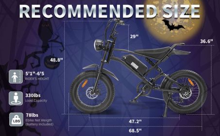 Electric Bike For Adults With 1500W Peak Motor,Max 33MPH & 70Miles,Moped Ebikes With 15AH Battery,20in Fat Tire Commuting Off Road Mountain Ebike,Max