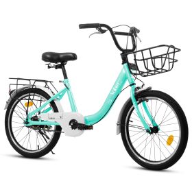 A20182 20 Inch Kids Bike For Boys & Girls, Children's Bicycle With Coaster Brake & V-Brake, 1-Speed, Chain Guard & Rear Rack, Lightweight Steel Frame (Option: White)