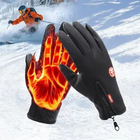Anti-Slip Waterproof Thermal Winter Gloves For Men And Women, Windproof Cold Weather Motorcycle Riding Bicycle Cycling Hiking Gloves Touch Screen Anti (Option: M)