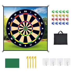 Golf Chipping Dart Game Mat Set With 20 Sticky Balls Ground Stakes Hanging Hooks Carrying Bag Indoor Outdoor Golf Hitting Training Game Mat For Kids B (Option: GameMatSet)