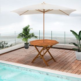 39" Acacia Outdoor Dining Table (Option: Teak-1000x1000x110 mm)