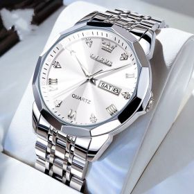 Roman Scale Double Calendar Quartz Watch Waterproof (Style: 3 Style)