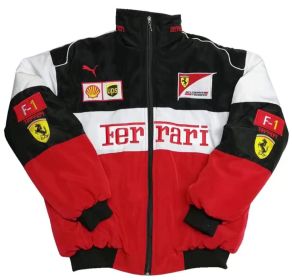 Men Racing Jacket With Red Black Embridery,jacket Suit F1 Team Racing Cool Jacket (size: L)