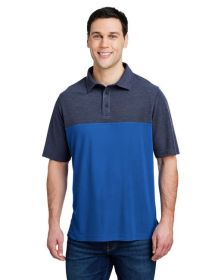 Men's Fusion ChromaSoft Colorblock Polo - CARBON/ CRBN HTH - 5XL (Color: TRU ROYL/ C NV H, size: L)